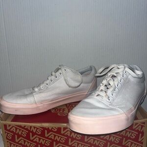 Vans White and Pink Sneakers